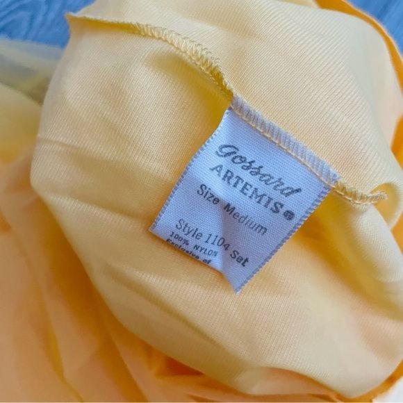 Vintage butter yellow gossard artemis nightgown and robe set chiffon intimates 6 - Picture 10 of 10
